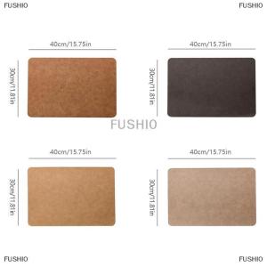 [COD] FUSHI0 1pcs ánh sáng sang trọng rắn da placemat Cà Phê Nâu PU bảng Mat không thấm nước oilproof cách nhiệt tấm Bát Pad Bảng trang trí nội thất