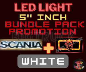 SCANIA Logo word White LED 5 INCH + SCANIA Side Step LED Lamp #lorilampu #lorryled #led #loriled #truckled #scanialed