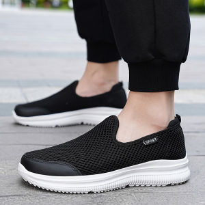 Men Shoes Loafers New Walking Shoes Flats Men Breathable Sneakers Light Black Sport Shoes Men Plus Size 48
