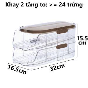 Khay đựng trứng thông minh nhựa VIỆT NHẬT - Có nắp trong suốt 2 3 tầng để tủ lạnh - 6786+5759/60