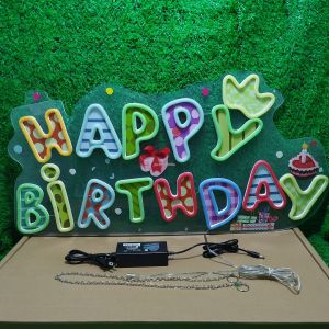 ป้ายไฟนีออน ป้ายไฟ HAPPY BIRTHDAY ไฟประดับตกแต่ง ป้ายไฟสำรับตกแต่งหน้าร้าน