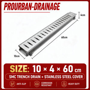 304 Stainless Steel U Drain Channel Linear Drainage Gutter Fast Drain for Kitchen Bathroom Yard