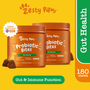 Zesty Paws Probiotic Bites for Dogs Gut Health - Chicken Flavor (90 Soft Chews) (EXP:09 2027)