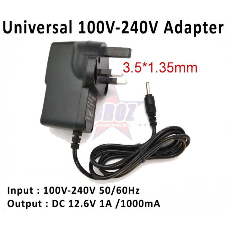 Universal 100V-240V AC to DC Adapter Adaptor 12.6V 1A UK Switching ...