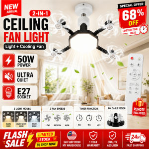 LED Ceiling Fan With Light 2 In 1 Fan Lamp 50W E27 Silent Ceiling Fan Remote Control 3 Speed Bedroom Living Room Home