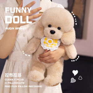 JOJO CASTLE Soft Labrador Dog Plush Doll Pillow High Quality Brown White Pink Dog Plush Animal Plush Toy Home Decoration