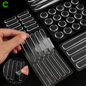 8pcs Thickened Furniture Safety Rubber Strip / Anti-collision Silicone Buffer Pads / Transparent Wall Protective Stickers / Self-Adhesive Door Stopper Damper