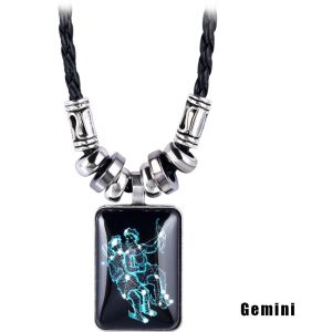 CANICE Mens Constellation 12 Zodiac Astrology Constellation Pendant Necklace Galaxy