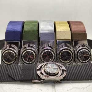 IKAT PINGGANG PRIA KULIT PU SABUK NYLON CANVAS GESPER ELEGANT SIMPLE MEN BELT MULTI FUNGSI JEPIT AUTOMATIS  COD