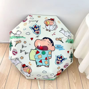Ô Dù Hoạt Hình Shinchan & Hello Kitty – Ô Gấp Gọn Tự Động / Thủ Công Chống Mưa Nắng LILA OKI15