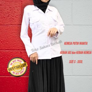 Baju Dinas Putih Pns Wanita Baju Pdh Wanita Putih Seragam Putih Pns Wanita Baju Putih Atasan Pns Cewek Lengan Panjang Lengan Pendek Terbaru