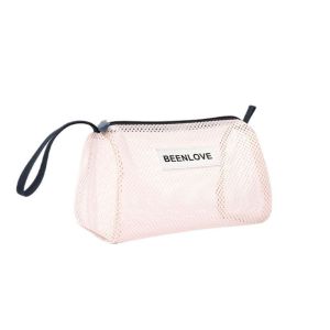 SUNYMEI มือถือแบบมือถือ ถุงตาข่ายชายหาด ระบายอากาศได้ระบายอากาศ จุได้มาก กระเป๋าซิปเครื่องสำอาง มัลติฟังก์ชั่ ประหยัดพื้นที่ ถุงตาข่ายแต่งหน้า แว่นตาว่ายน้ำว่ายน้ำ