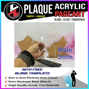 Acrylic Plaque Pageant Blank Clear / Transparent Trophy Awards