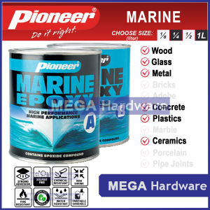 Pioneer All Purpose Epoxy Set (A & B) / Marine Epoxy Set / Non-Sag Epoxy Set 1/8L 1/4L 1/2L 1L