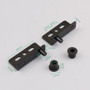 [ezrae Libun] Hidden Hinge CT Corner Black Double Round Head Plastic Magnetic Door Drawer Cabinet Catch Invisible Door Pivot Hinges