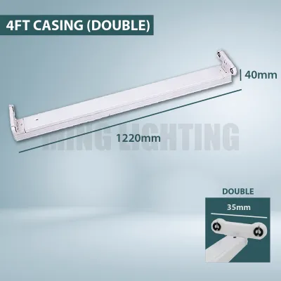 LED T8 Casing 2FT 4FT Kalimantang Single Double Fitting Light Tube Ceiling Wall Lighting Lampu Panjang Siling Dinding
