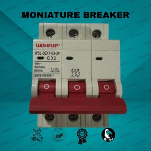 Flame Retardant 3 Pole MCB WSL-DZ47-63-3P 16A 20A 32A 40A 50A 63A Electrical Safety