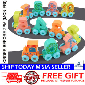 [Little B House] Number Train Cognitive Toy Building Blocks Education Brain Stitching 数字小火车玩具 Mainan Kerata Api - BT138