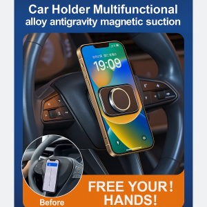 360° Rotation Navigation Car Stand Multi-Functional Anti-Gravity Magnetic Cell Phone Holder Stable Anti-Shake Car Mount