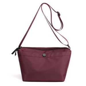 Simple pure color nylon sling bag women fashion Water repellent shoulder bag crossbody bag