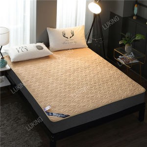 Lucking Waterproof Bedsheet Protector 3D Air Fabric Mattress Protector Cover  Anti Dust Mites Bed Cover Noiseless Machine Washable Reusable Bedsheet single /queen size