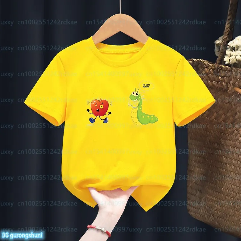 Newly Boys T-Shirt Funny The Very Hungry Caterpillar Cartoon Print
