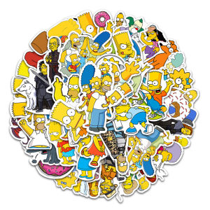 50 buah gaya keluarga The Simpsons lucu stiker kartun untuk Buku Tempel/Buku Harian/HP/Dekorasi Laptop/Sticker Helm Tahan Air Vinil/Stiker Tablet Ponselstiker tahan air berperekat