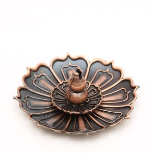 Copper Lotus Incense Stick Holder Sandalwood Incense Burner Vintage Censer Home Fragrance 莲花香插 香炉 复古香盘 檀香 盘香 线香 熏香炉