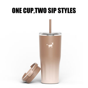 Cheerful Goat 21oz 600ml Ceramic Lined Coffee Cup Double Wall Vacuum Insulated Stainless Steel Travel Tumbler Leak Proof Coffee Mug for Car Office Outdoor