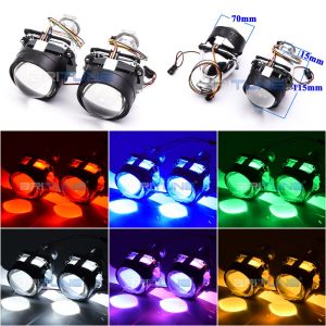 LED Bluetooth Devil Eye APP RGB H7 H4 LED Projector Angel Eye Halo Ring DRL Bi-Xenon Projector Headlamp Demon Evil Eyes Car Headlight Accessories