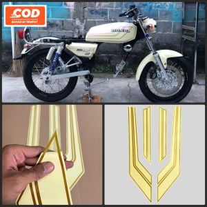 Striping Stiker Honda Cepek CB GL100 GL 100 K5 K5 Gold Emas Transparan Fullset