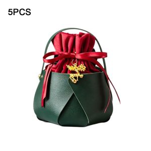 MUSCLEX Chất liệu nhung Túi quà Giáng sinh Thiết kế Đỏ Xanh Vải flannel Túi nhung Sáng tạo Túi cầm tay Túi xách quai da Tiệc Giáng Sinh