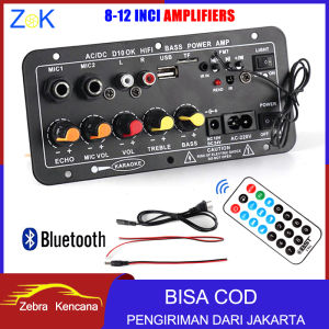 (Dikirim Dari Jakarta) 8-12 Inch Hi-Fi Bluetooth Rumah Mobil Audio Power AC 220V 12V 24V Daya Ditingkatkan Amplifier Otomatis Siaran FM Pemain High-Fidelity Bass Power Dual Mendukung USB TF Remote Control