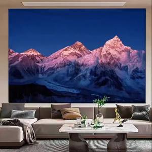 Merry Snow Mountain Scenery Wall Hanging Cloth for Concealing Imperfections Decorative Background Cloth for Bedside Bedroom Healing Atmosphere Photo Background Hanging Cloth