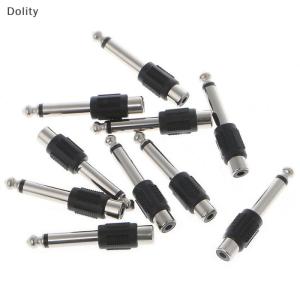 🎁【Special price】Dolity 10 pcs RCA FEMALE JACK ถึง6.35มม.1 4 ตัวเชื่อมต่ออะแดปเตอร์ MONO plug Audio