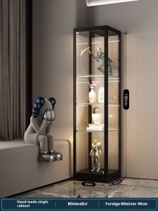 Display Cabinet Display Handmade Cabinet Toy Model Storage Dustproof Glass Transparent Bubble Mat
