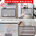 Pet Gate Baby Gate Magic Mesh Pet Gate Enclosure Fences Adjustable Portable Folding Mesh Dog Gate. 