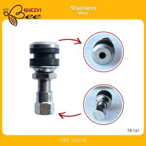 QUEENBEE 1" UNIVERSAL Stainless TIRE VALVE WITH CAP Short type TR-161