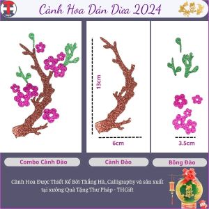 Hình dán kim tuyến TRANG TRÍ TẾT 2024[Trang trí dưa dừa bưởi thư pháp ngày tết]ThanghaCalligraphy