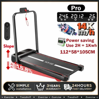 MY-HI Treadmill Electric 4.0HP Foldable Walking PadBluetooth-enabled LED large screen with 10 displaysDuty Running Exercise Equipment Indoor