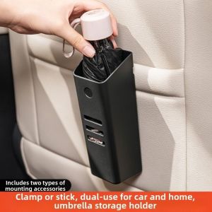 SHIHENG Easy-to-install Car Umbrella Storage Box Space-saving Universal Fit Car Umbrella Storage Bucket Car Interior Accessories Multifunctional Car Umbrella Holder Car Trunk