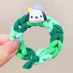 【Ready Stock】Sanrio DIY Handmade Gift Ponytail For Kids Girl Cute Cartoon Woven Rubber Band Hair Rope Couple Bracelet Hair Ring