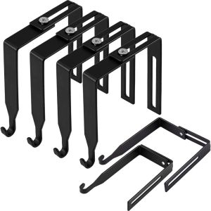 CAN COOK 4Pcs Iron Adjustable Cubicle Hook Flexible Black Partition Hanger Universal Reusable Cubicle Wall Hooks for Home