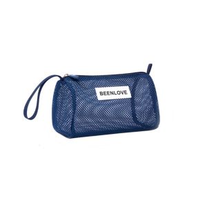 GLOWLITE Handheld Beach Mesh Bag Breathable Large Capacity Mesh Makeup Bag Portable Reusable Cosmetic Zipper Pouch Swimming