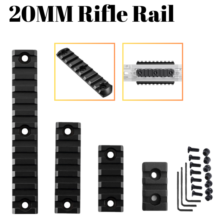 Tactical Nylon M-Lok Picatinny Weave Rail 4pcs Set 20MM Rifle Rail ...