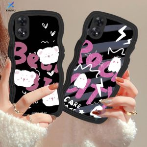 (Lokal Ready) Xinyu Casing hp OPPO A17 A17k OPPO A16 A16K A16e A57 4G A77s A15 A15S A12 A5S A54 A7 A95 A3S A11k A53 A33 A31 2020 A52 A92 F9 A76 A9 2020 Kartun Beruang Cute Ghost Monster Wavy Edge Softcase
