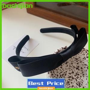 bashijian French Vintage Bowknot Hair Band Solid Color Bow Hairband For Girls Minimalist Fashion Head Hoop Hair Accessories