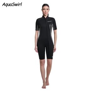 Custom Summer Super 2mm Diving Suit Short Sleeve Snorkeling Swimsuit Surfing Diving Wetsuit Women Jellyfish Suit #