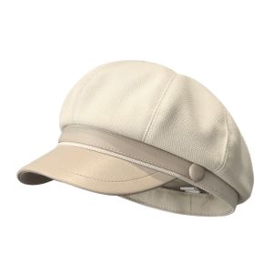 SQMETR Chống gió Mũ Beret mùa đông Thoáng khí Có thể điều chỉnh Mũ bí ngô Cổ điển Chu vi vòng đầu lớn Mũ báo chí Phụ nữ