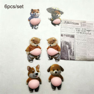 6Pcs Shiba Inu Belly StickerSoft Cushion Design for Home Furniture Corner Anti-Collision Protection